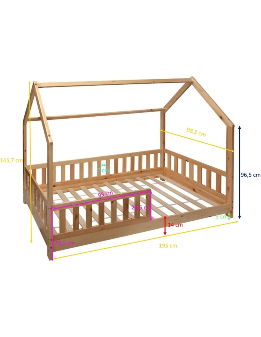 Lit Cabane Enfant Bosco X Cm Avec Matelas Atmosphera