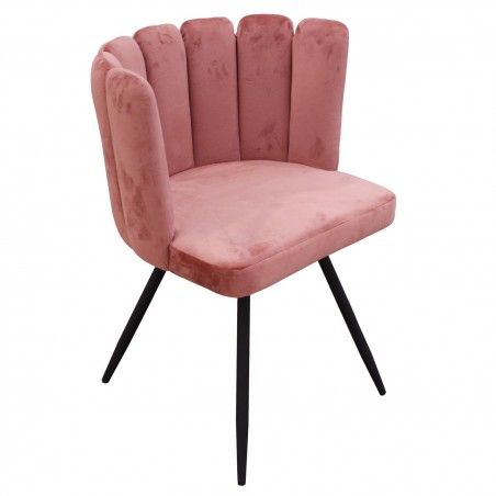 Chaise Ariel Velours Rose Home Deco Factory