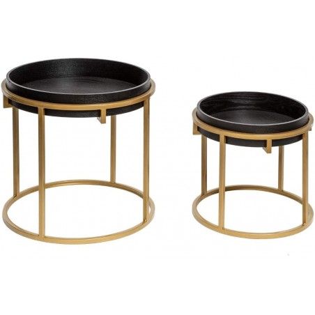 Lot De 2 Tables A Café Rond Pieds Gold Atmosphera