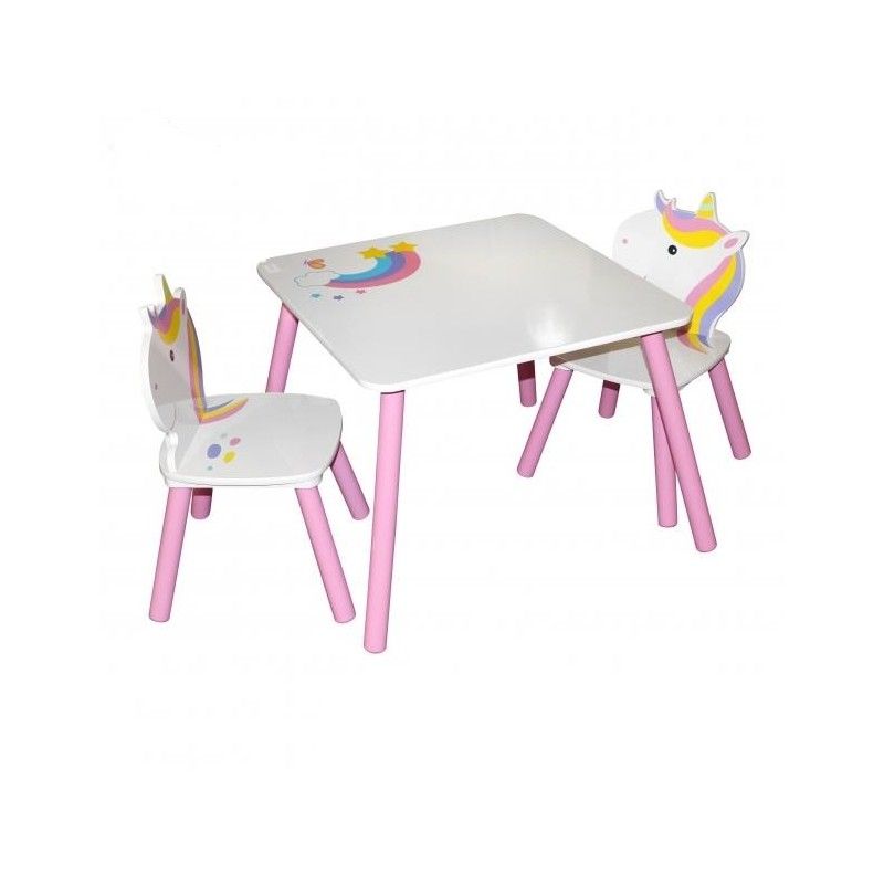 Ensemble table avec 2 chaises SWEET LICORNE