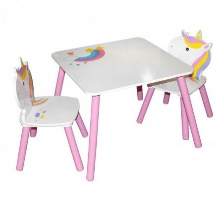 Ensemble table avec 2 chaises SWEET LICORNE