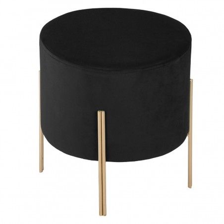 Tabouret Velours Noir Blush Living Atmosphera