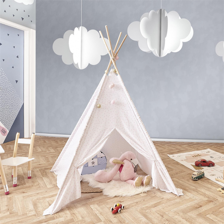 Tipi decoratif enfant Blanc Home Deco Factory