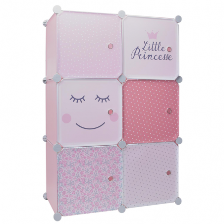 Rangement armoire modulable 6 cubes fille Home Deco Kids