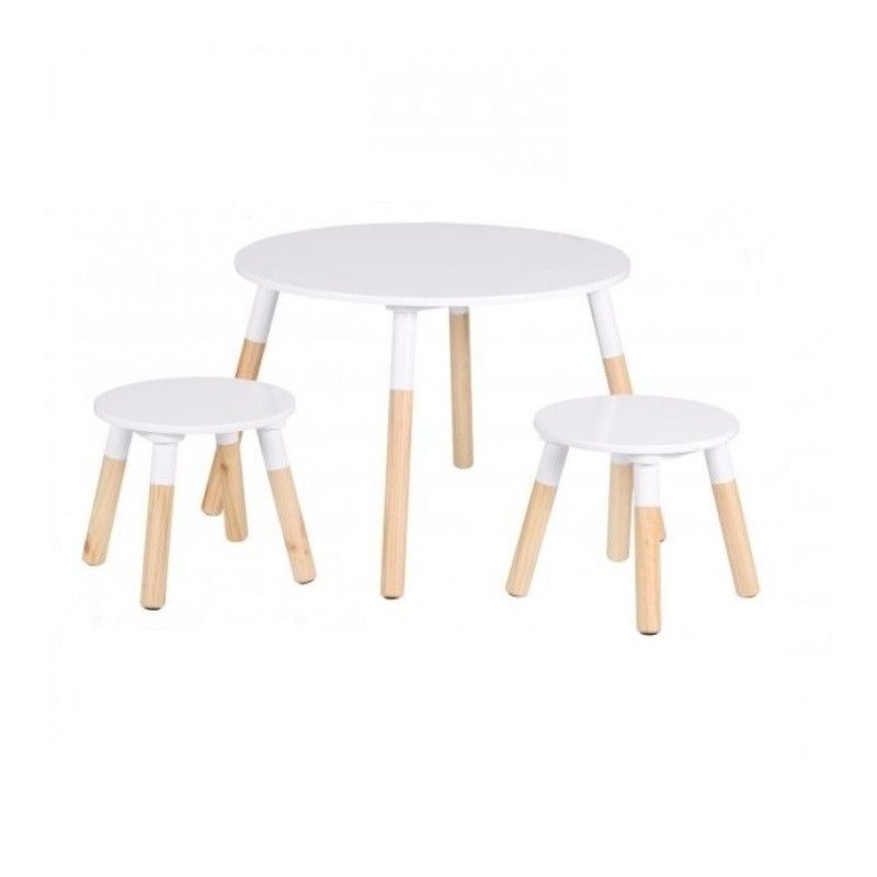 Table enfant avec 2 tabourets Blanc Judy Wild