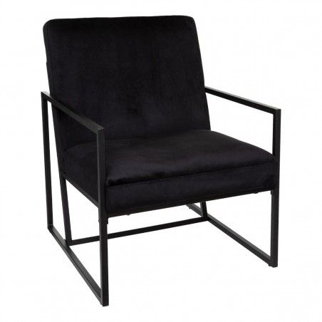 Fauteuil En Velours Agatha Noir Atmosphera