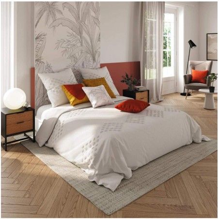 Parure De Lit Coton Lavé 260 X 240 Ivoire Atmosphera