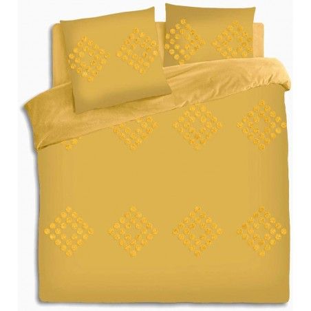 Parure De Lit Coton Lavé 260 X 240 Jaune Atmosphera