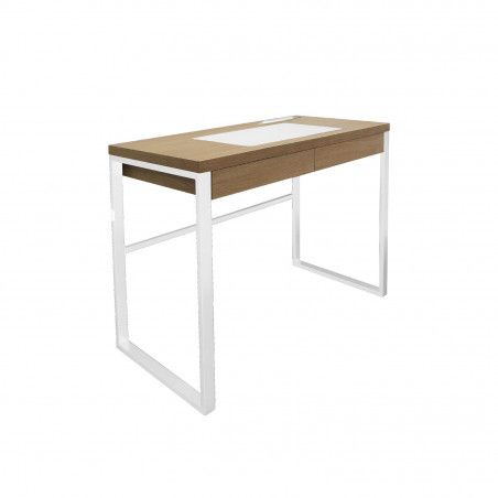 Bureau En Bois Et Métal Blanc Home Deco Factory