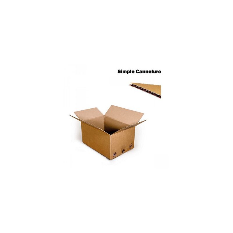 Carton Simple Cannelure CAISSE AMERICAINE 20x14x14 Cm Lot De 100