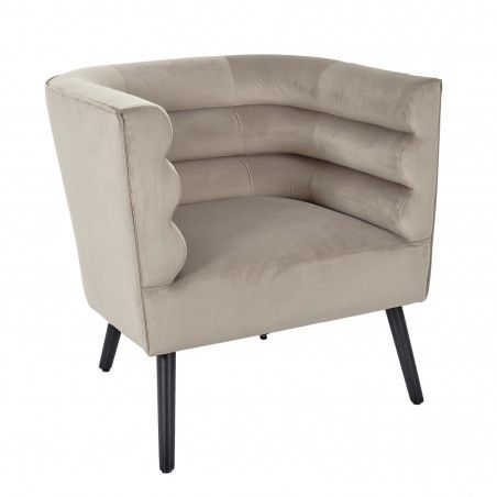Fauteuil Velours Amelia Taupe Home Deco Factory
