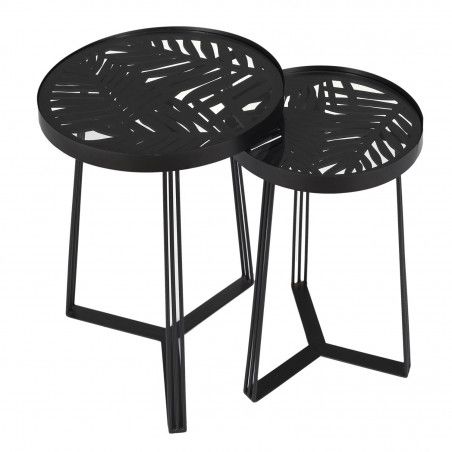 Lot De 2 Tables Gigognes Wild Noir Home Deco Factory