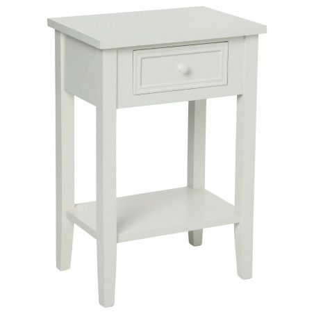 Table De Chevet Charme En Bois Blanc Atmosphera