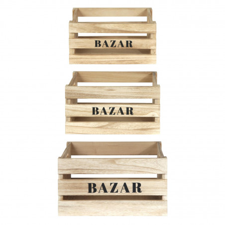 Lot De 3 Cagettes En Bois BAZAR Home Deco Factory