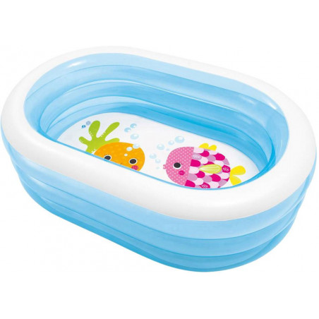 Petite piscine ovale baleine 163X107x46 cm INTEX