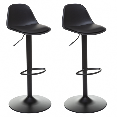 Lot De 2 Chaises De Bar Aiko Noires Atmosphera