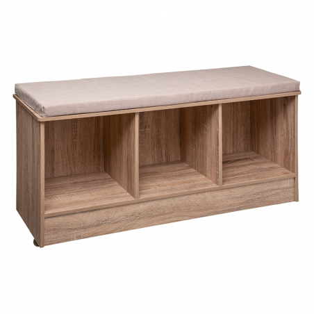 Banc En Bois Avec 3 Cases Naturel Five