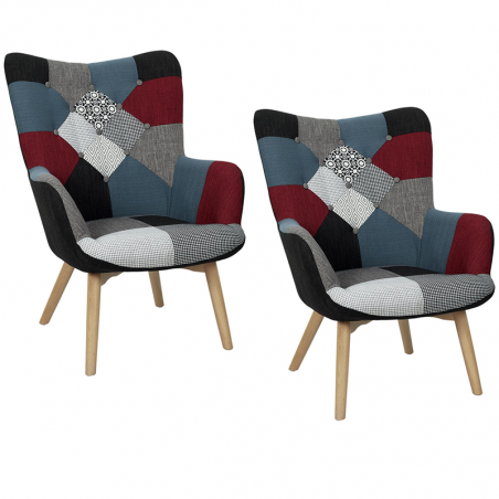 Lot De 2 Fauteuils Patchwork Milano Home Deco Factory