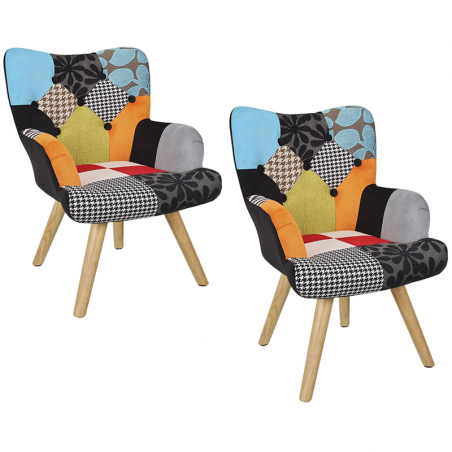 Lot De 2 Fauteuils Helsinki Patchwork Enfant