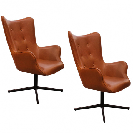 Lot De 2 Fauteuils Helsinki Marrons Home Deco Factory