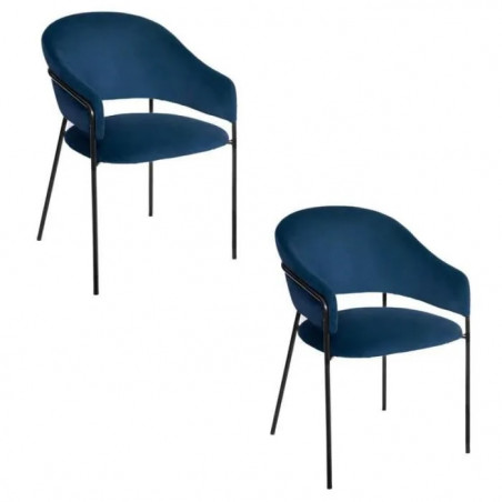 Lot De 2 Fauteuils Siron Bleus Atmosphera