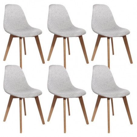 Lot De 6 Chaises Grosse Maille Grises Home Deco Factory