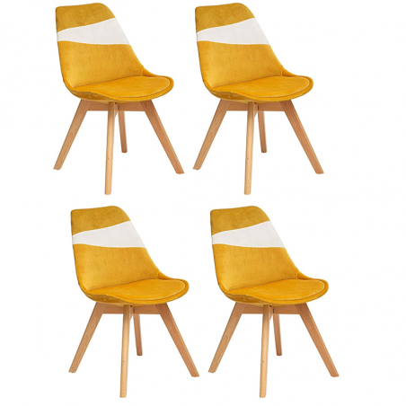 Lot De 4 Chaises A Diner Baya Ocre Atmosphera