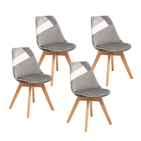 Lot De 4 Chaises A Diner Baya Gris Atmosphera