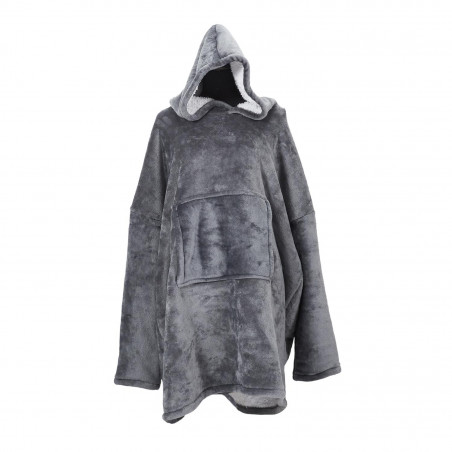 Sweat A Capuche Adulte Sherpa Gris Home Deco Factory