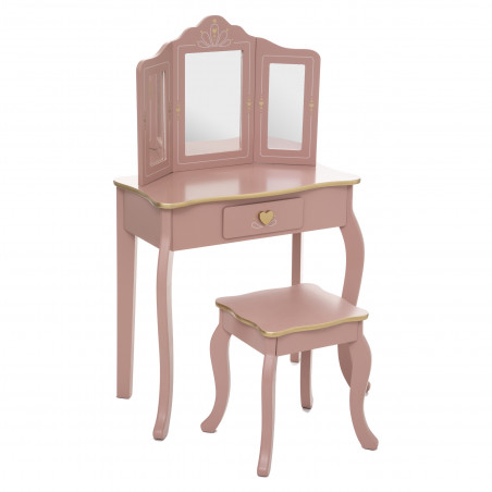 Coiffeuse Avec Tabouret Sissi Pour Enfant Rose Atmosphera