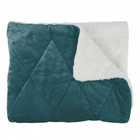 Couvre Lit Flanelle Sherpa Vert Home Deco Factory