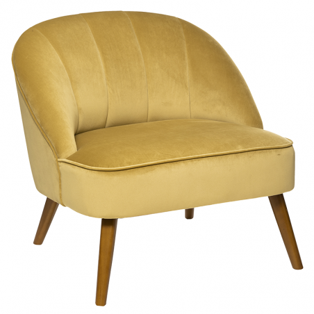 Fauteuil Velours Naova Moutarde Atmosphera