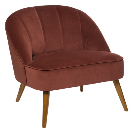 Fauteuil Velours Naova Terracotta Atmosphera