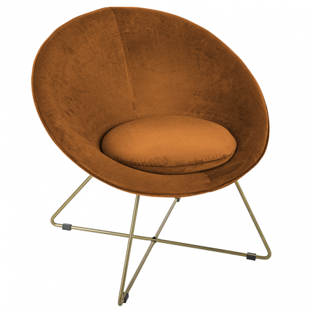 Fauteuil Velours Evan Ambre Atmoshera