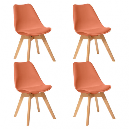 Lot De 4 Chaises Diner Baya Terracotta Atmosphera