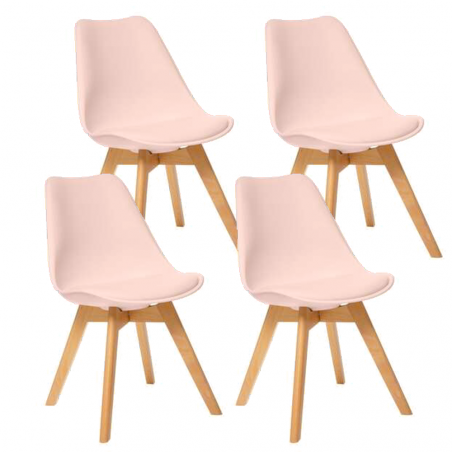 Lot De 4 Chaises Diner Baya Rose Atmosphera