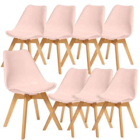 Lot De 8 Chaises Salle A Manger Baya Rose Atmosphera