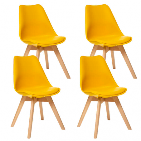 Lot De 4 Chaises Diner Baya Jaune Atmosphera