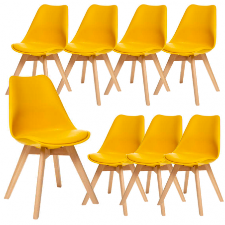 Lot De 8 Chaises Diner Baya Jaune Atmosphera