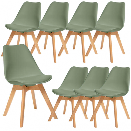 Lot De 8 Chaises Salle A Manger Baya Kaki Atmosphera