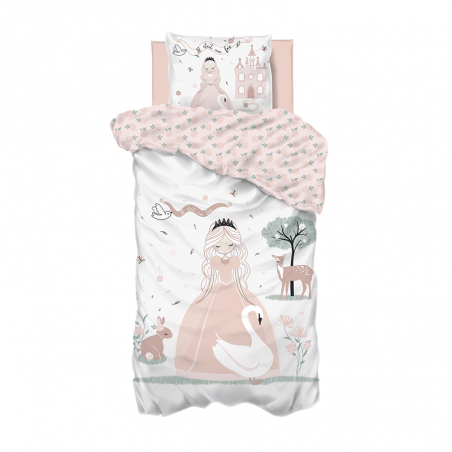 Parure de lit Enfant Princesse Rose 140x200 Atmosphera