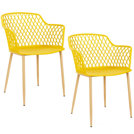 Lot De 2 Fauteuils Extérieur Malaga Jaune Home Deco Factory