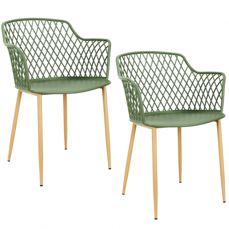 Lot De 2 Fauteuils Extérieur Malaga Vert Home Deco Factory