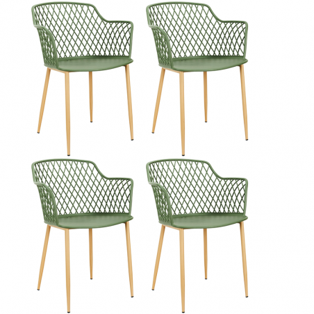 Lot De 4 Fauteuils Extérieur Malaga Vert Home Deco Factory