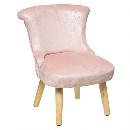 Fauteuil enfant velours glitter Rose Atmosphera