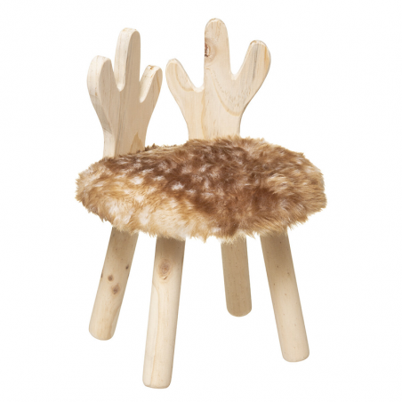 Tabouret Enfant Cerf Beige Atmosphera