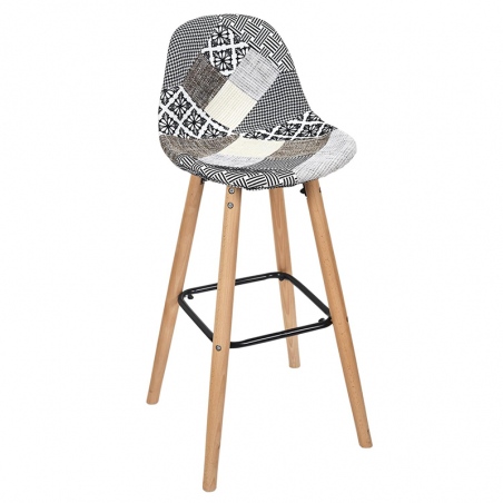 Tabouret De Bar Patchwork Gris Home Deco Factory