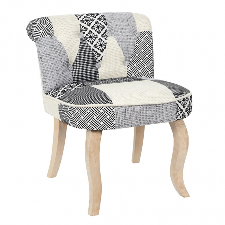 Fauteuil Patchwork Eleonor Gris Home Deco Factory