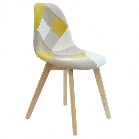 Chaise Patchwork Jaune Home Deco Factory