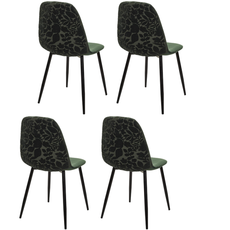 Lot De 4 Chaises Pieds En Métal Leaf Vert Home Deco Factory